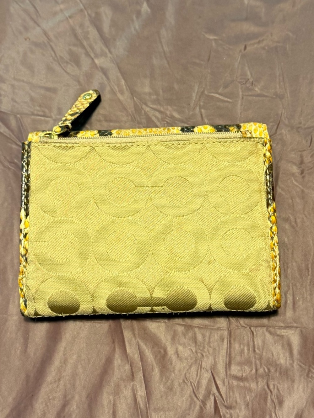 Coach Tan Black Python Snake-Print Signature Wallet - Picture 4 of 9